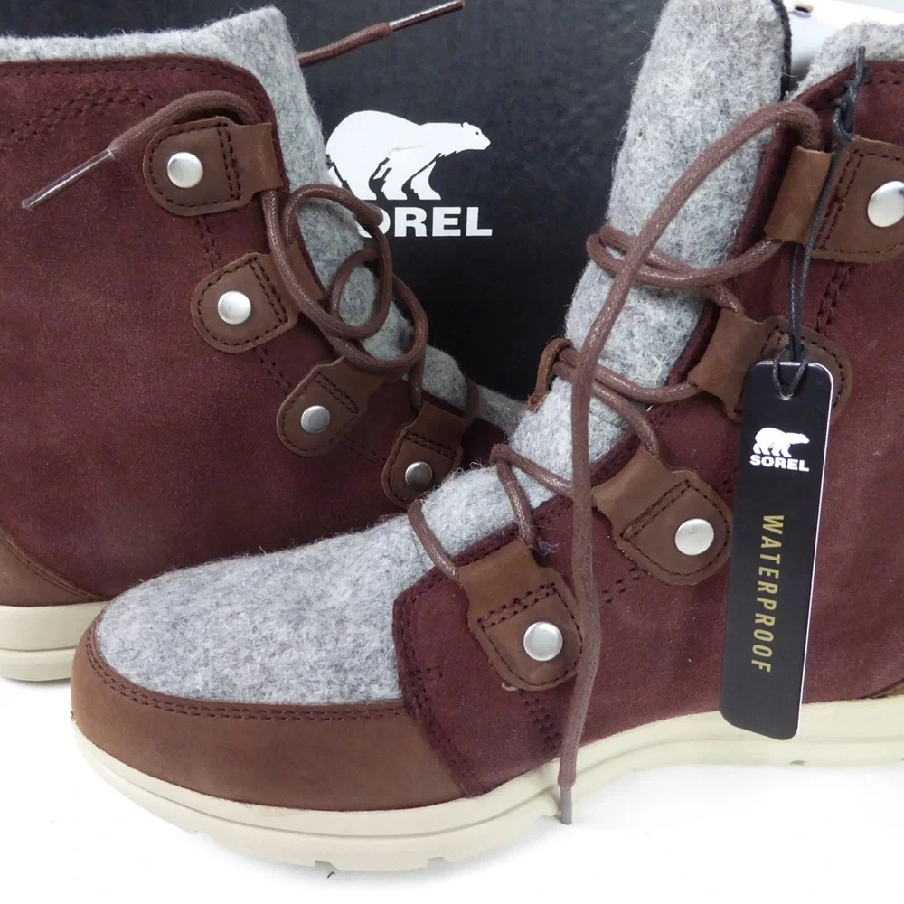 Sorel Explorer Explorer Joan Waterproof Suede Leather Sneaker Boots w Felt NIB - Picture 11 of 11
